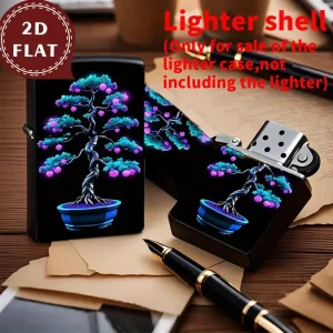 2D Flat Bonsai Pattern Design Retro Fashion Lighter Shell