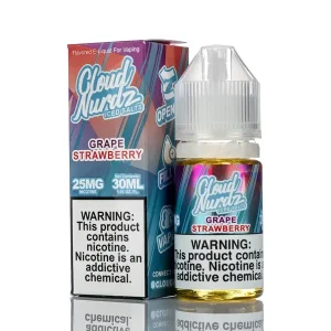 Cloud Nurdz Salts E-Liquid – Grape Strawberry Iced – 30ml