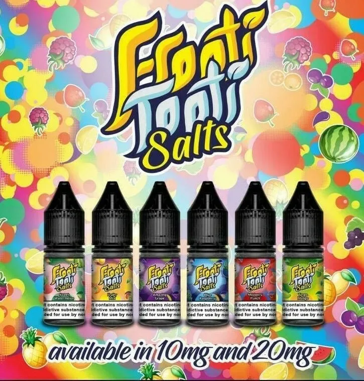 FROOTI TOOTI Nic Salts 10mg & 20mg E-Liquid E-Juice 10ml Pack of 10
