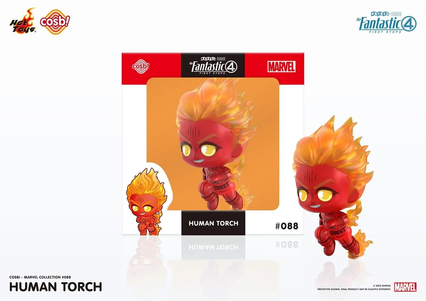 Hot Toys Cosby Marvel Human Torch Figure Fantastic Four Collection #088 - Image 2