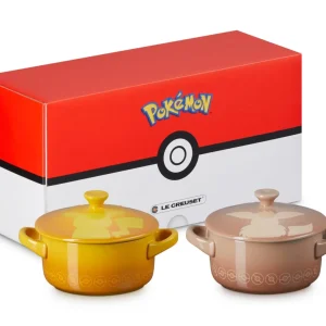 Le Creuset Pokemon Mini Cocotte Set 2pc Pikachu and Eevee Official Japan