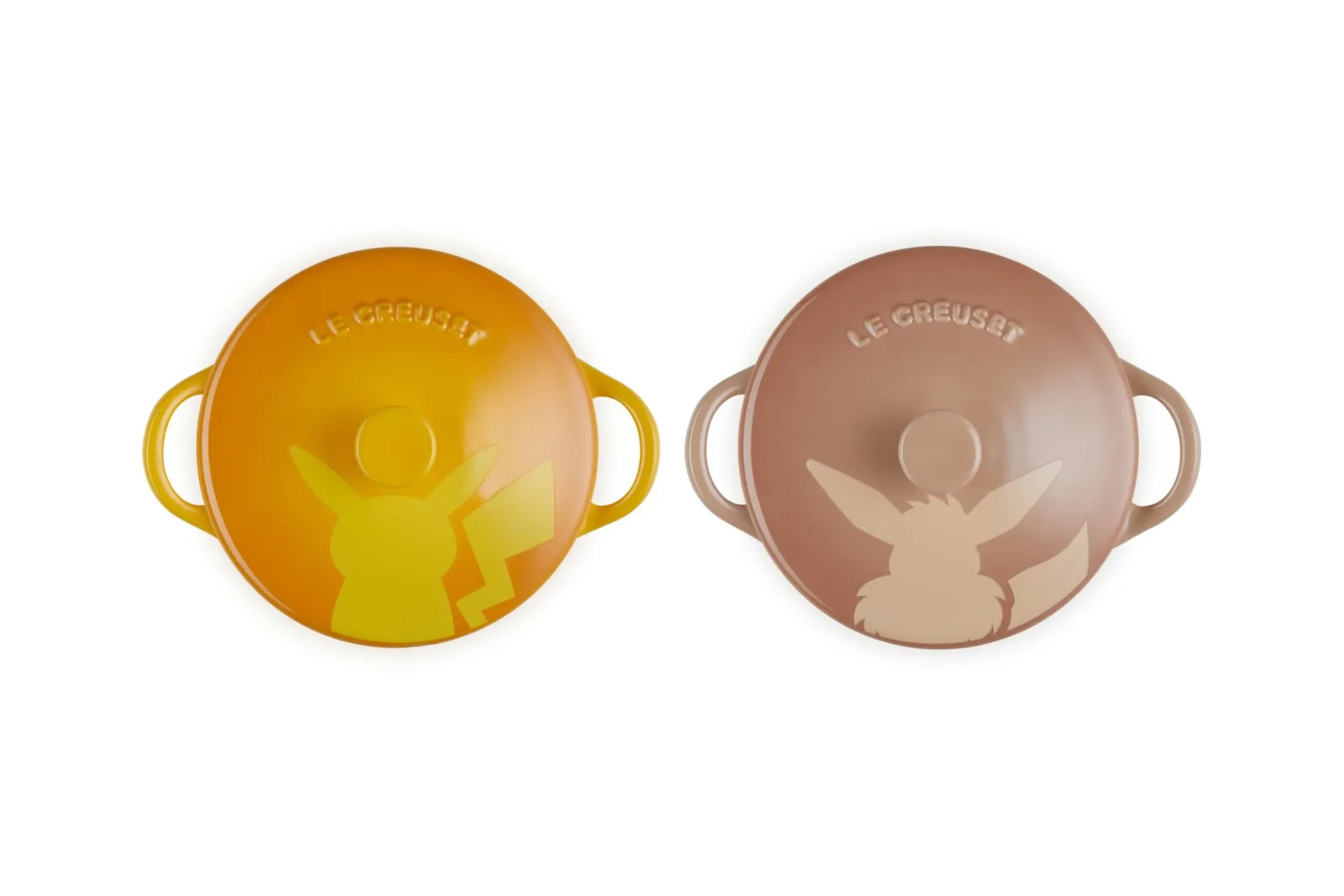 Le Creuset Pokemon Mini Cocotte Set 2pc Pikachu and Eevee Official Japan - Image 2