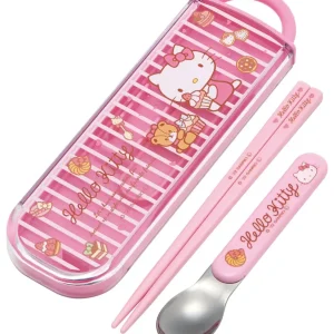 Skater Antibacterial Hello Kitty Chopsticks and Spoon Set