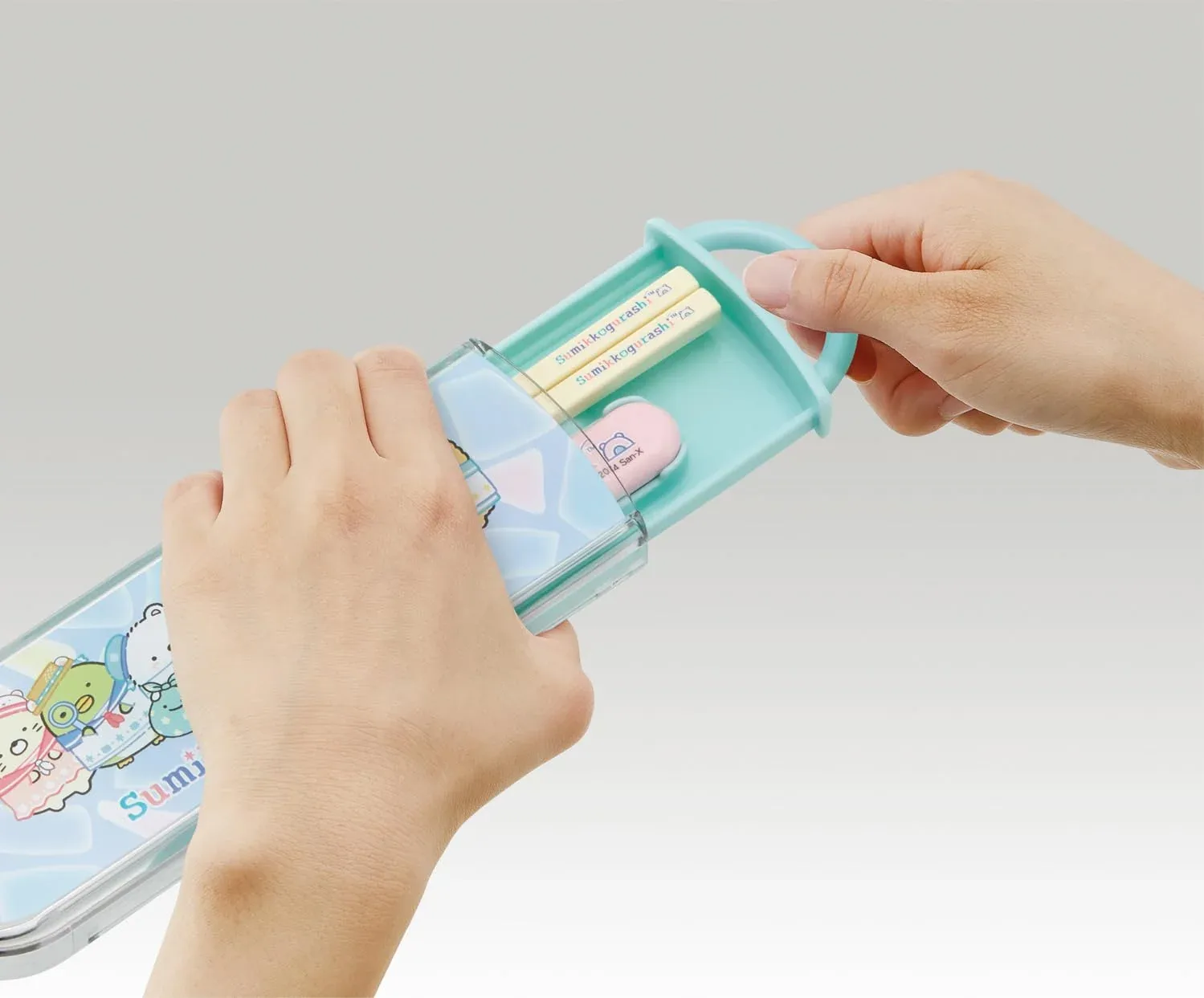 Skater Kids Lunch Box Set with Chopsticks & Spoon Slide-Type Antibacterial - Image 2