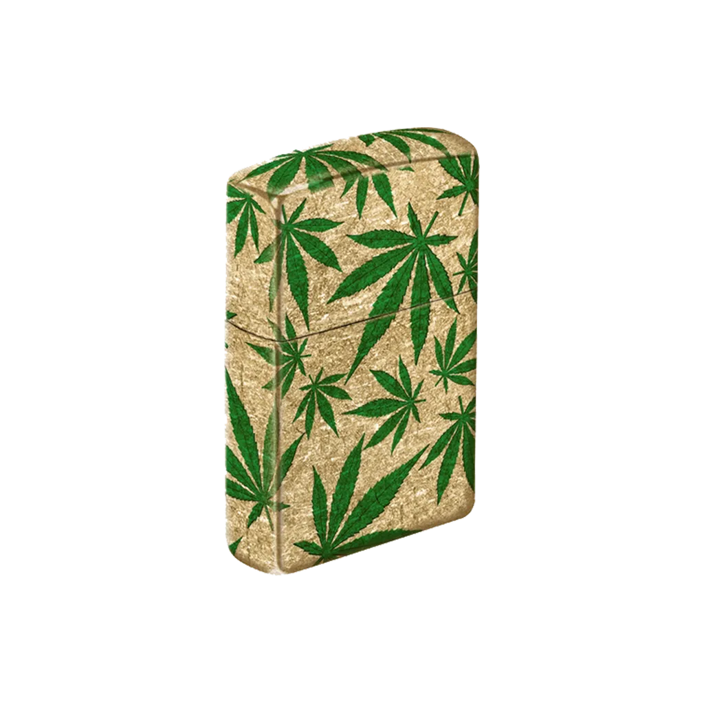 Zippo Lighter - Cannabis Brass Finish